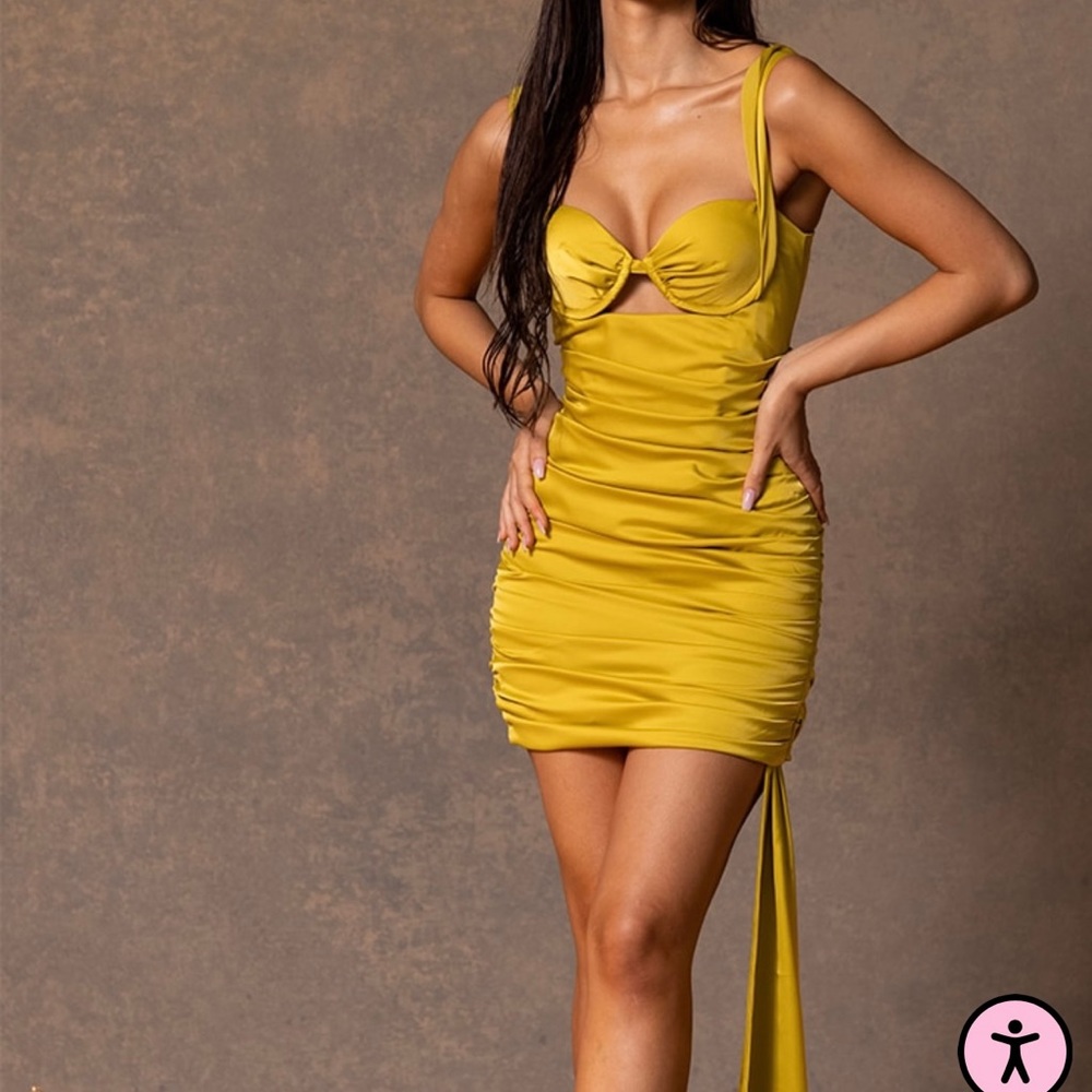 PLT Premium Canary Yellow Mini Dress